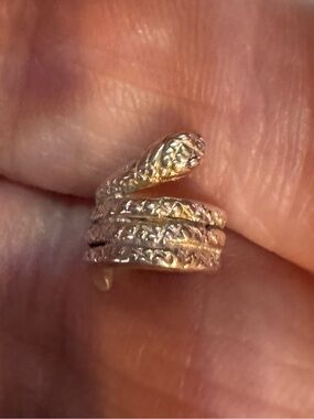 Vtg Sterling Silver Coil Snake Serpent Pendant EUC